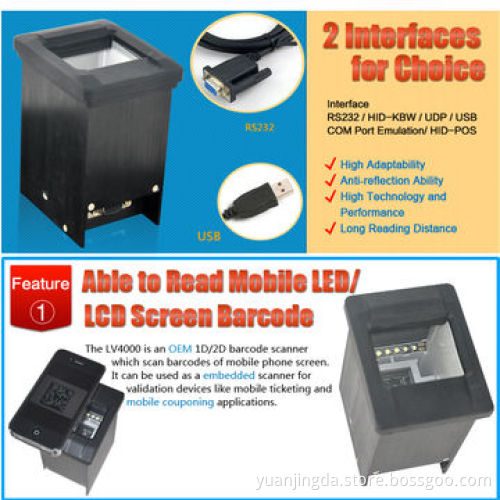 Mobile 1D 2D Contact Parking Automotive Code Scanner